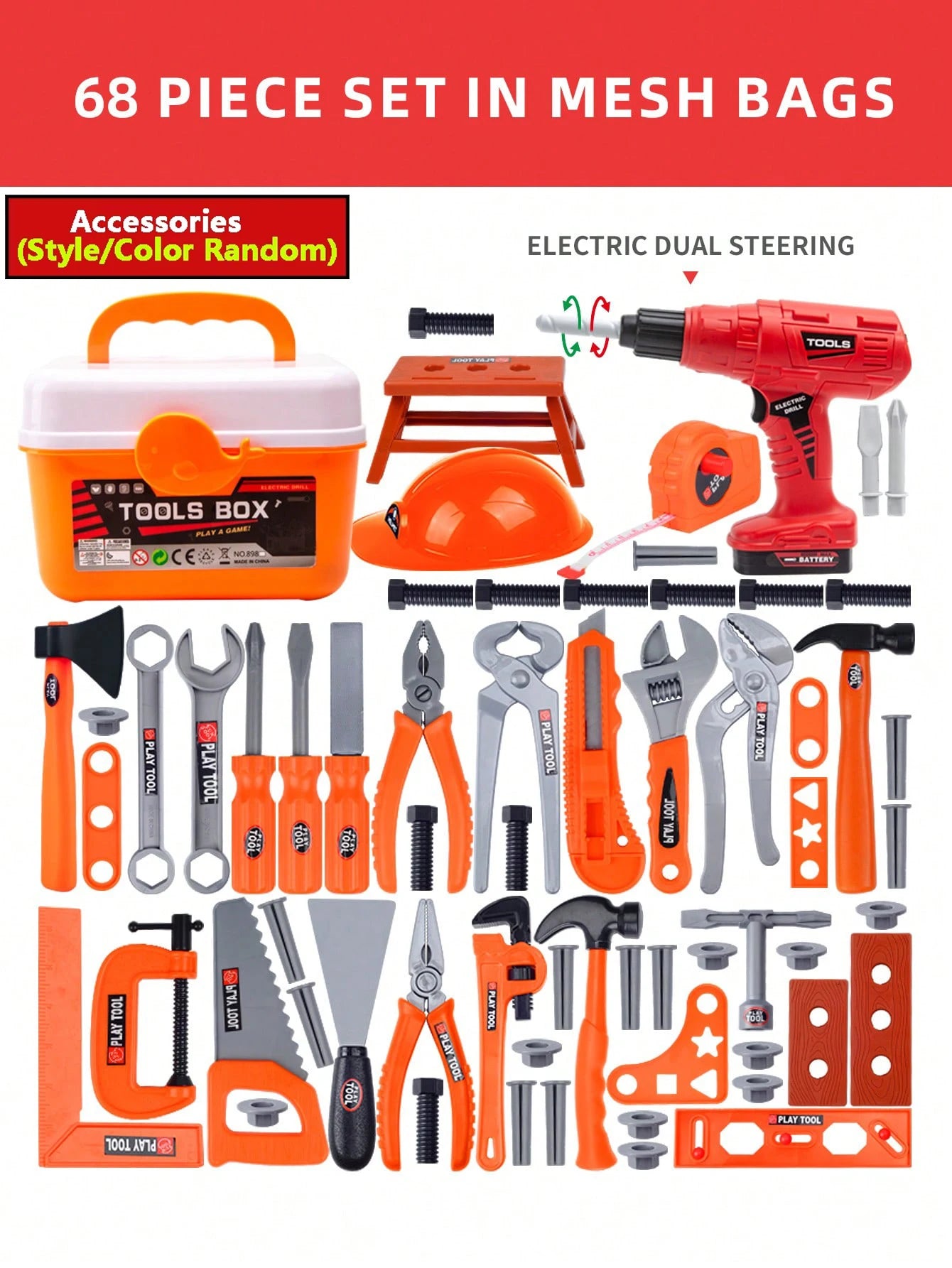 Kids Pretend Tool Kit Educational Toys Simulation Repair Tools Toys Drill Game Learning Engineering Puzzle Toys Gifts for Boys