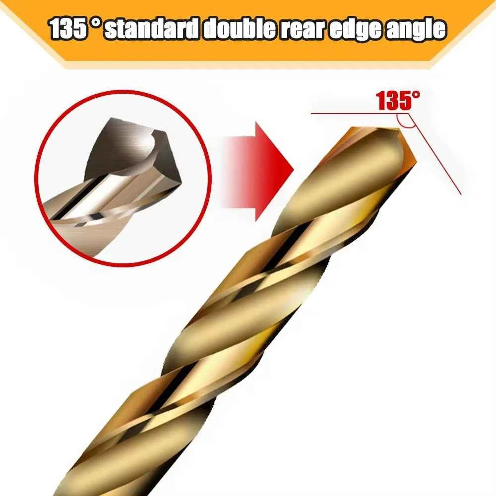 50pcs/100pcs Twist Drill Bit Set,DIY Woodwork Hole Opener,HSS Round Shank Mini Titanium Coated Drill Bits,for Metal Wood Plastic