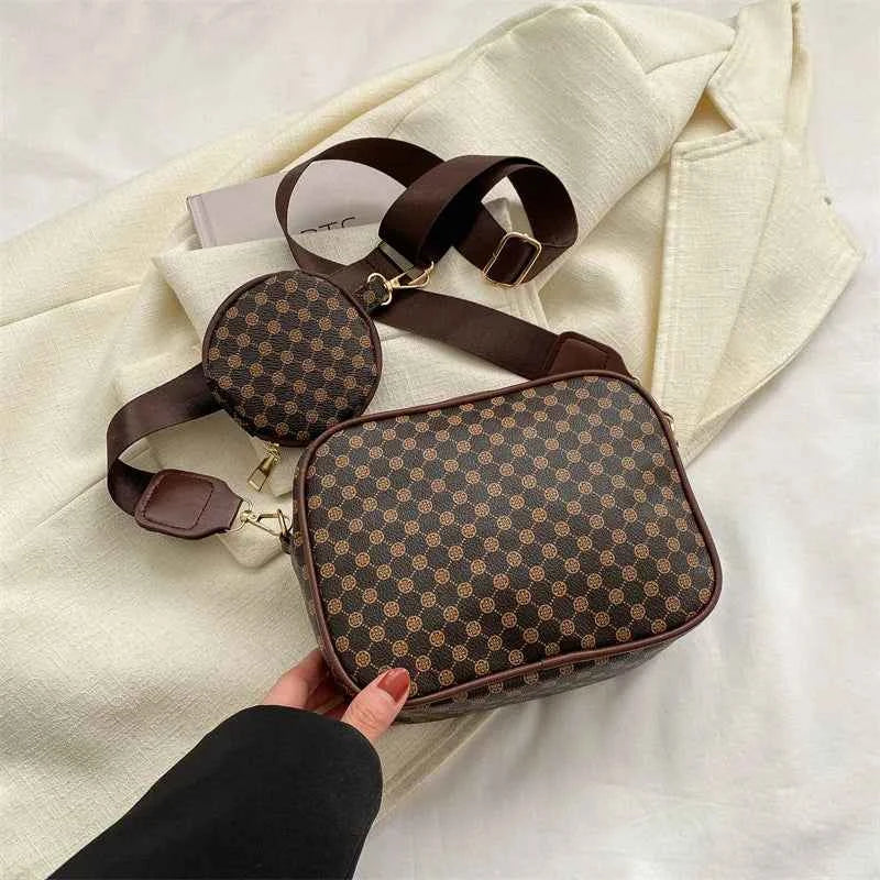 Vintage Pattern Crossbody Bags for Women Shoulder Shell Bag Trend Small Purse and Handbag Luxury Designer Female Square Bag