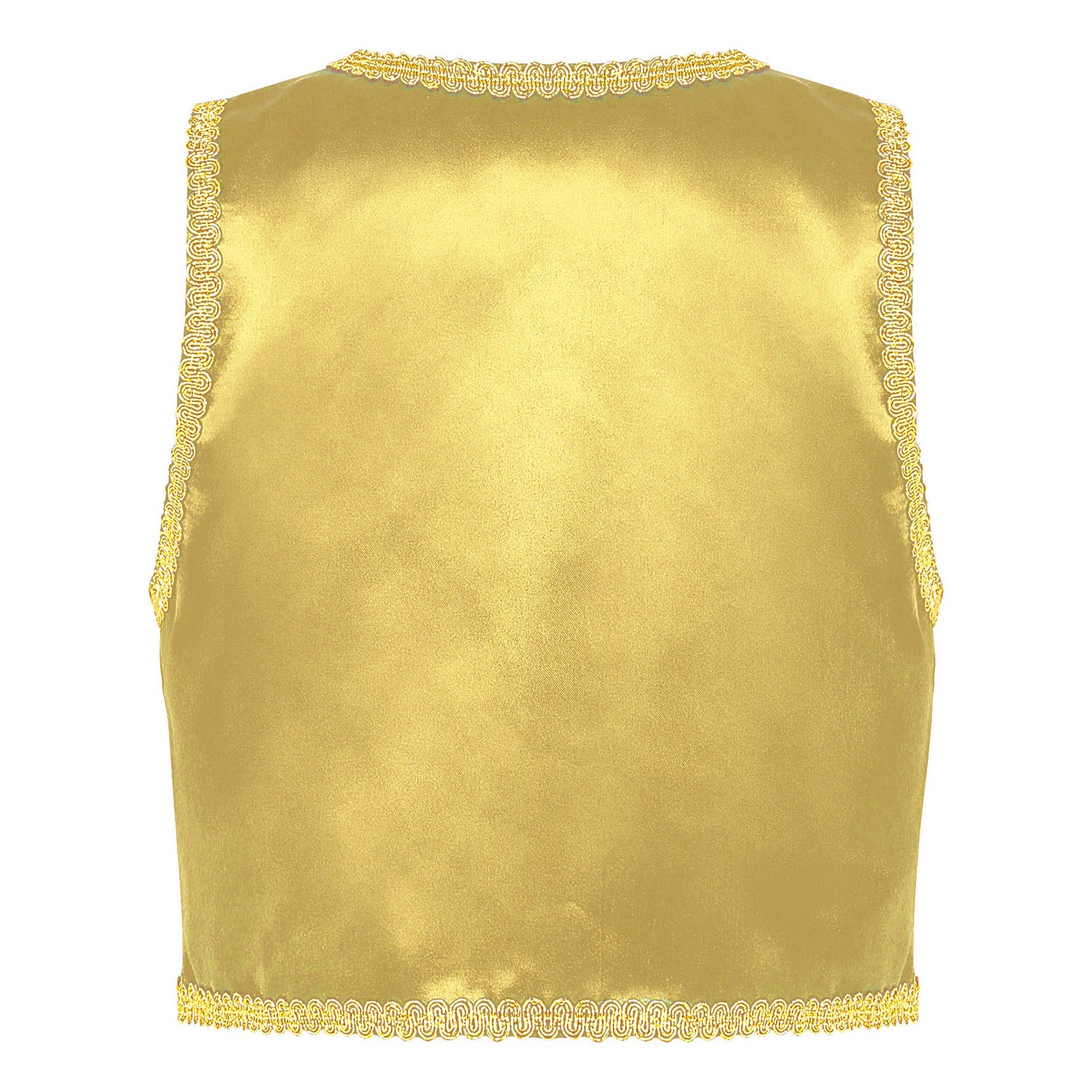 Children Boys Arabian Prince Costume Genies Vest Open Front Golden Genies Waistcoat for Party Halloween Cosplay Fancy Dress Up