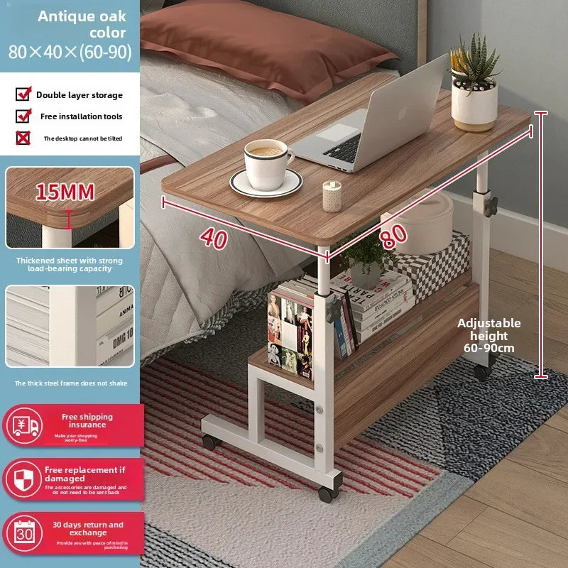 Computer desk Bedside table Mobile lifting small table Household small laptop holder with wheels