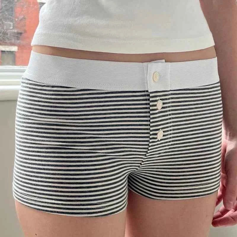 00s Retro Cute Patterm Boyshorts Fairy Y2K Cottage Low Waist Button Comfy Undies Sweatshorts Women Pajamas Shorts Lounge Bottom