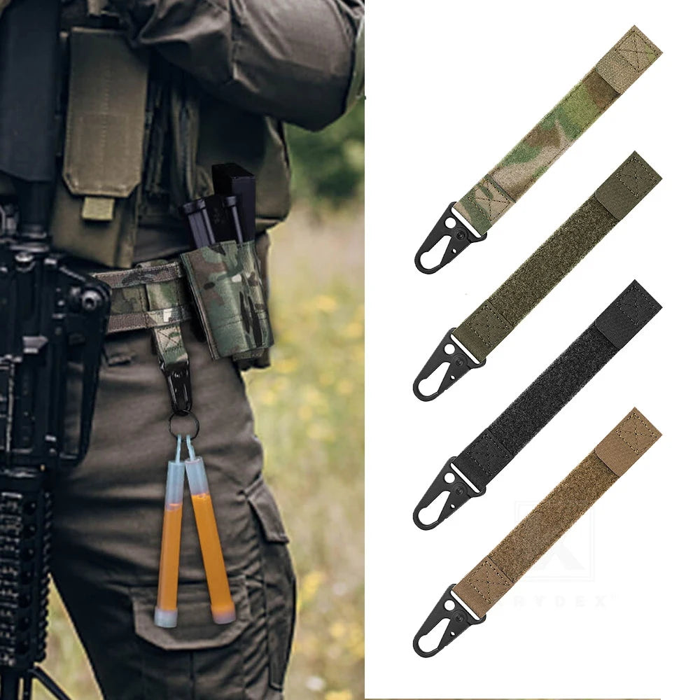 KRYDEX Tactical Utility Hook Keychain Key Holder Belt Keeper Gloves Carabiner Chemstick Clip Outdoor Camping Accessories