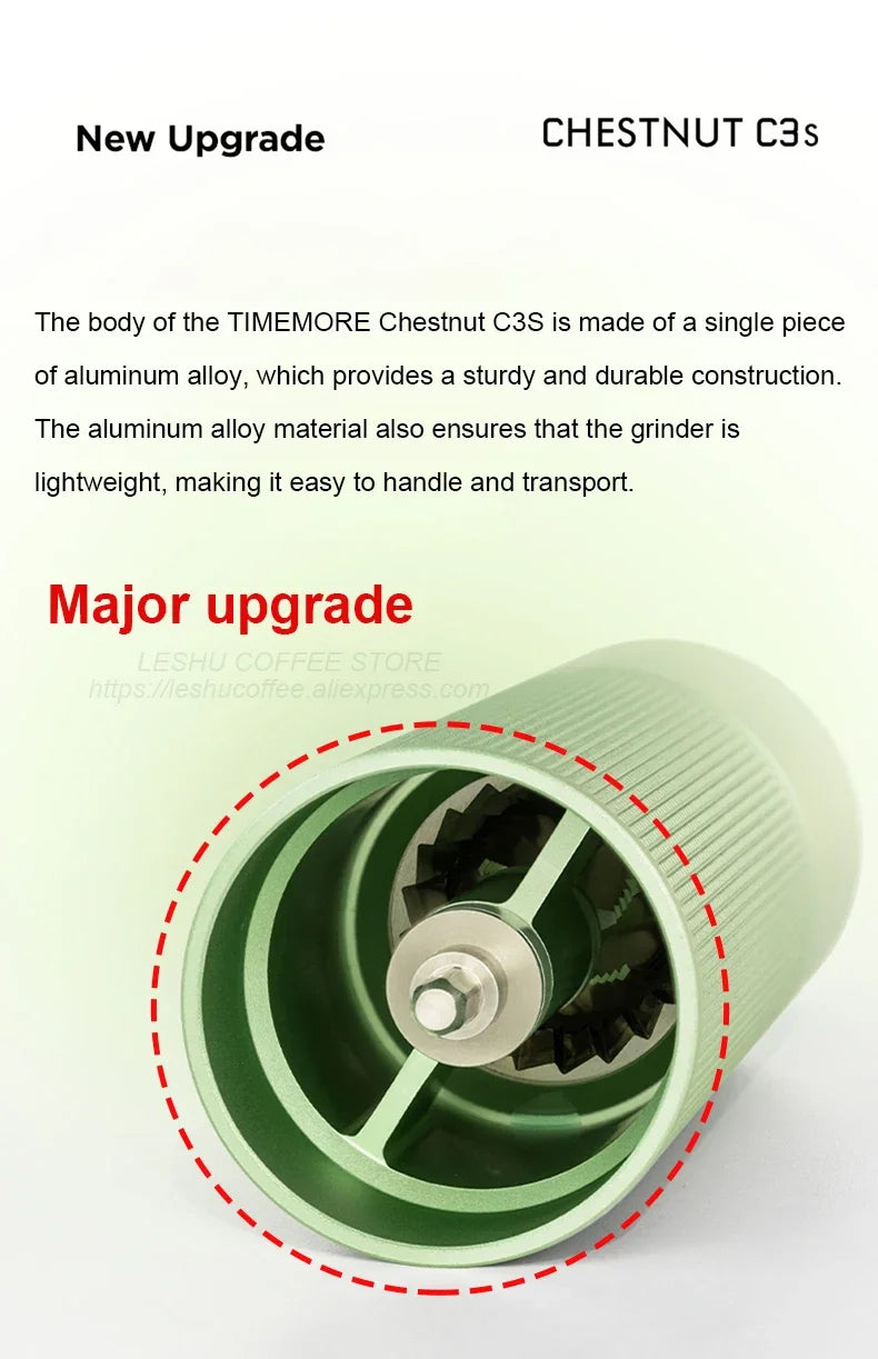 TIMEMORE Chestnut C3S / C3ESP Manual Coffee Grinder Upgrade All-metal Body & Anti-slip Design Portable Grinder S2C Burr Inside
