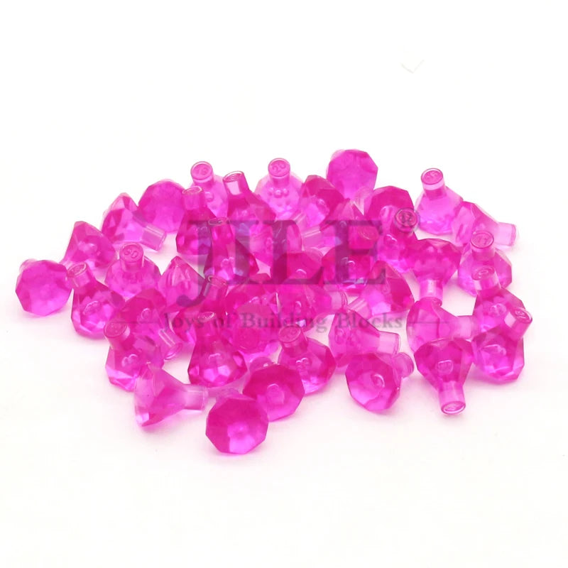 100pcs Moc Rock 1x1 Jewel 24 Facet Stone 30153 City Street View Diamond Building Bricks Blocks Bulk Compatible with Assembles