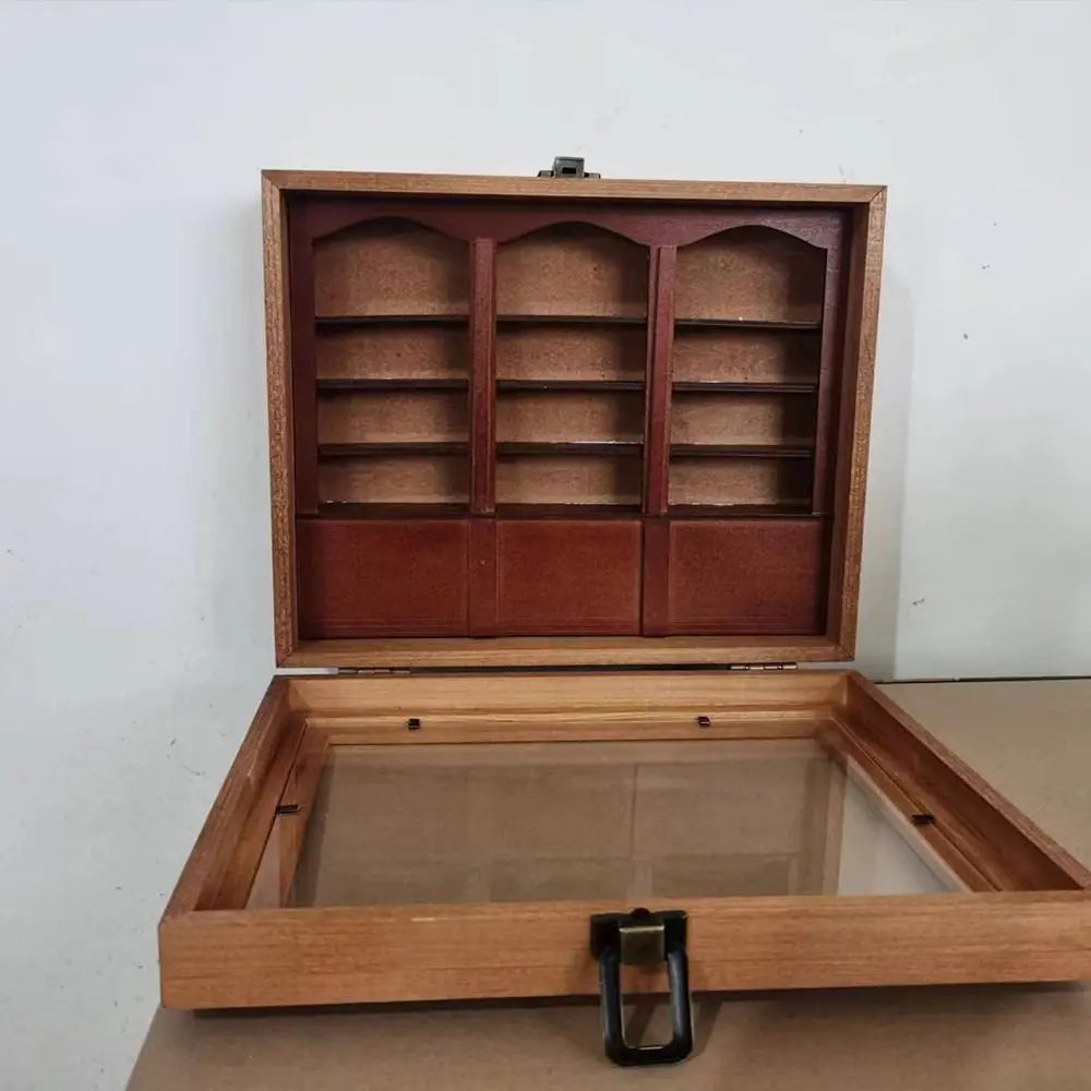 Bookshelf Decor Anxiety Bookshelf Home Desktop Decoration Fidget Toys Miniature Wooden Bookshelf Wooden Handmade Figurine Statue