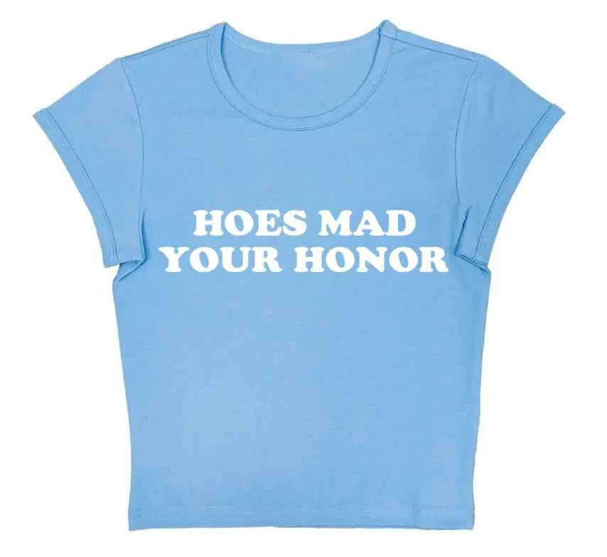 Aesthetic Vintage Y2k Style Clothes High Street Print Baby Tees Slim Crop Tops Streetwear Goth Short Sleeve Emo Girls Tops emo