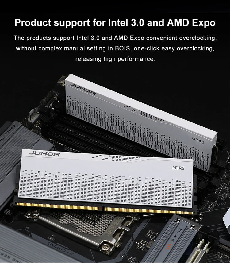 JUHOR DDR5 16GB 4800MHz 5600MHz 6000MHz  RAM UDIMM for Computer PC Desktop Memory Ram DDR5