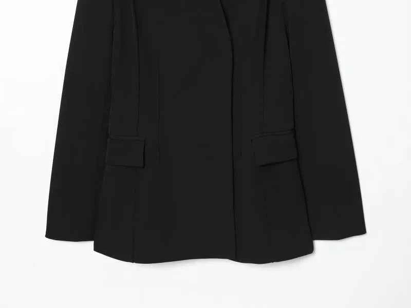 ETJ 2025 women's new fashion design three-dimensional cut high collar slim suit jacket & matching casual trousers