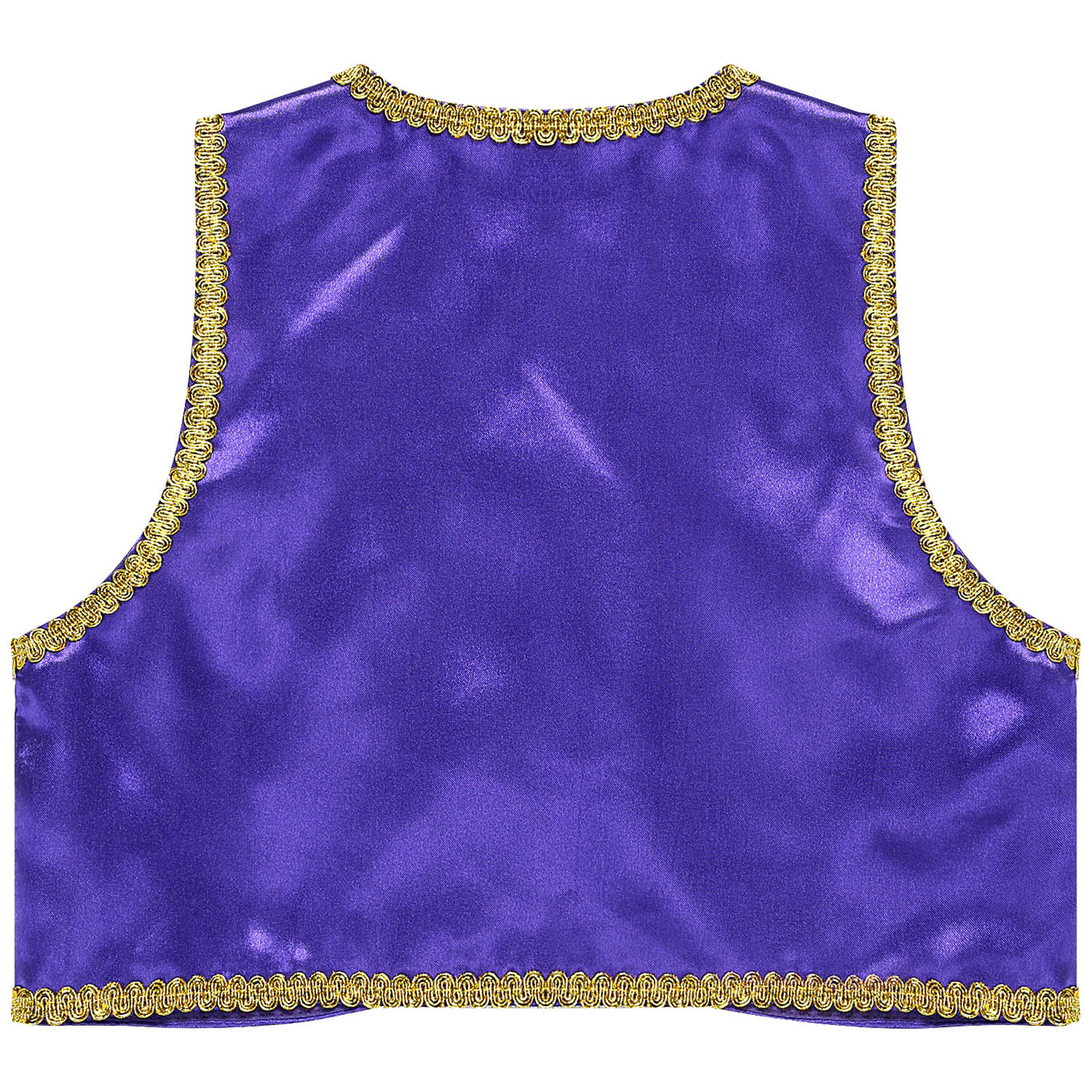 Children Boys Arabian Prince Costume Genies Vest Open Front Golden Genies Waistcoat for Party Halloween Cosplay Fancy Dress Up