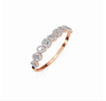 Rose Gold Oval Cut Lab Grown Diamond Ring Half Eternity Bezel Set Stacking Wedding Band for Women