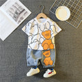 New Summer Baby Boys Clothing Set Cartoon Bear Short Sleeve T-Shirt Shorts 2Pcs Suit For 1-5 Years Kids Children Fashion Outfit