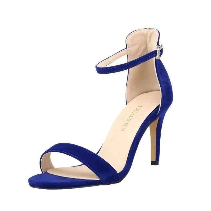 2026 New Women Sexy Pumps Sandals Summer 9cm Thin Heel Open Toe Ankle Strap High Heels Ladies Stilettos Party Red Wedding Shoes