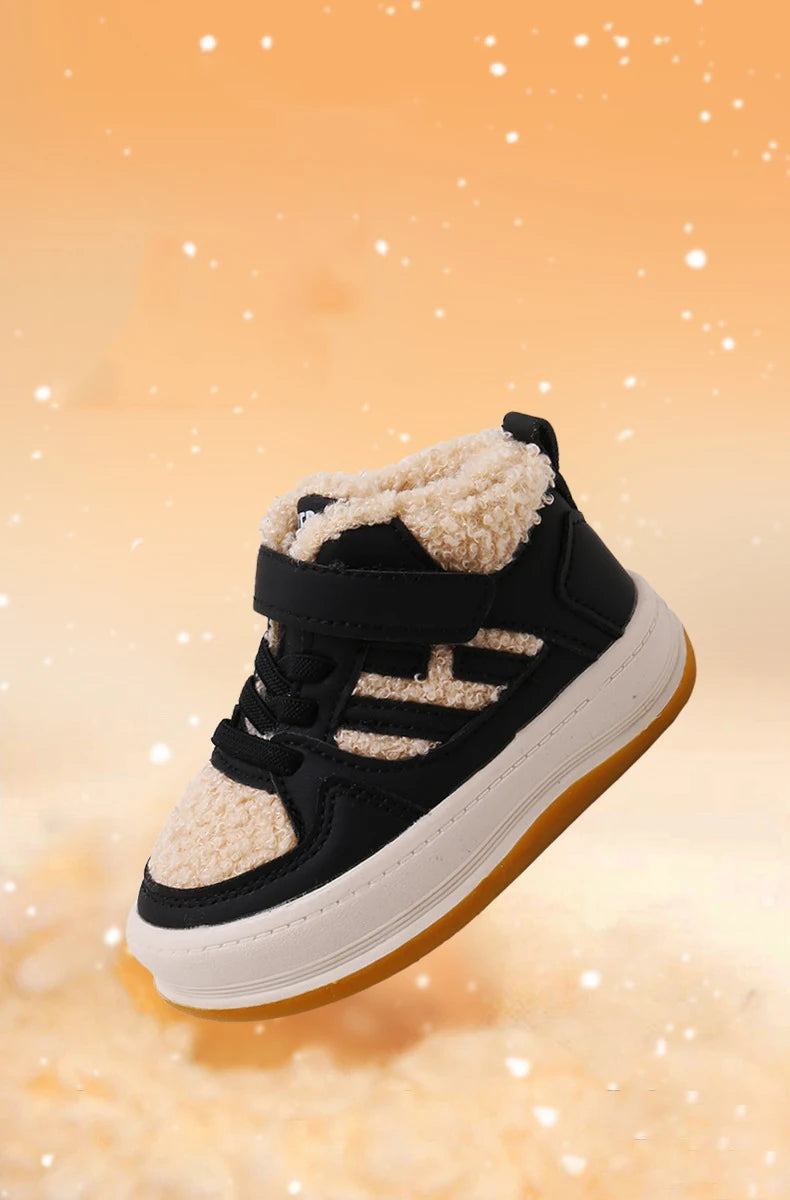 Girls Cotton Shoes Children Plush Thickened Anti-skid Shoes Boys Warm Sports Shoes Baby Soft Comfortable Winter Sneakers