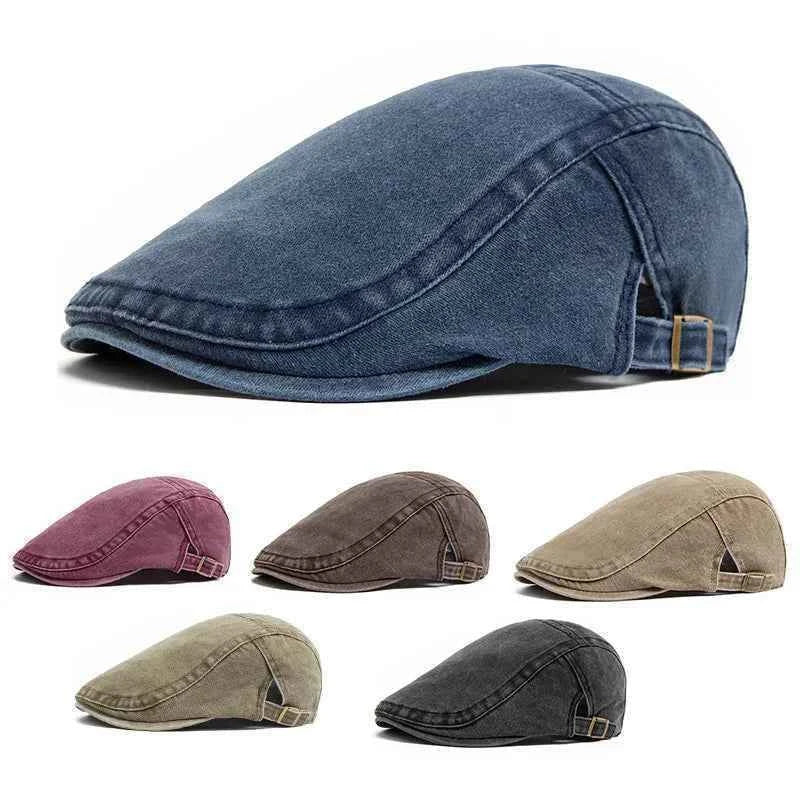 Spring Summer Vintage Cotton Beret Men Women Fashion Flat Visor Cap Casual Berets Retro Newsboy Hat Unisex Adjustable Sun Hats