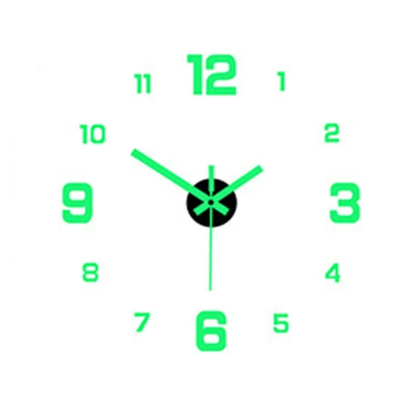 Luminous Wall Clock Digital Clock Wall Stickers Wall Clock For Living Room Home Decor Removable Modern Design Easy To Install