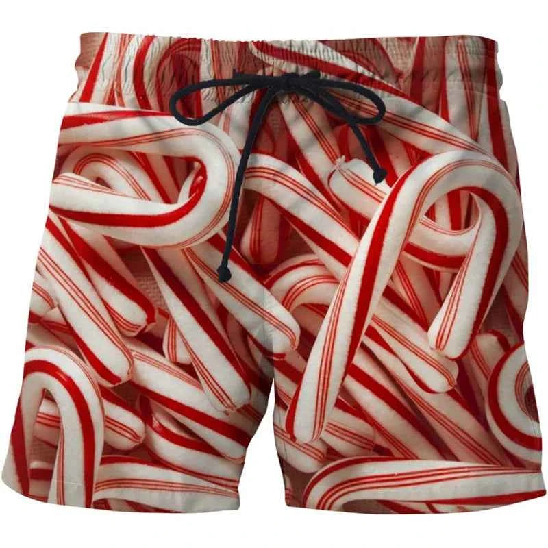 Sausages Food Graphic Beach Shorts Men Short Pants 3D Cheese Printed Elastic Waist Board Trunks Swimsuit homme 2023 Ice