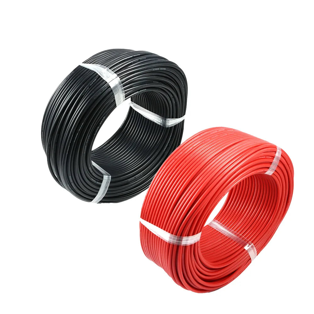10m/lot Silicon Wire 8 10 12 14 16 18 20 22AWG Heatproof Soft Silicone Silica Gel Wire Cable (5m Red+5m Black) DIY Part