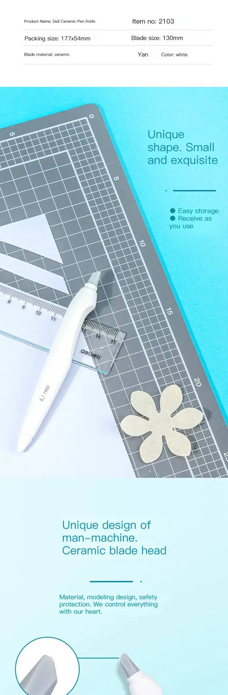 Pen Knifes Ceramic Cutter Utility Knife for Art Precision Carving Knife Micro Retractable Blade Paper Cutting Stationery