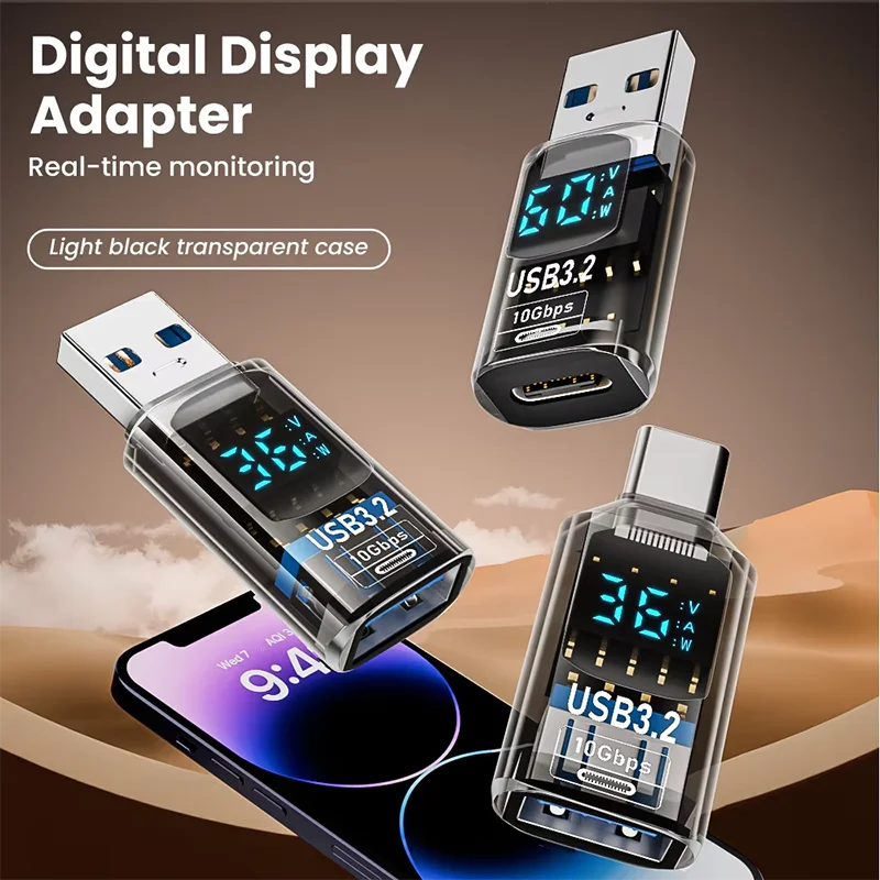 USB 3.2 Digital Display Adapter 10Gbps USB Male TO USB Female Converter Fast Charging Data Transafer USB C Adapter For PC Laptop - Value Vault Club