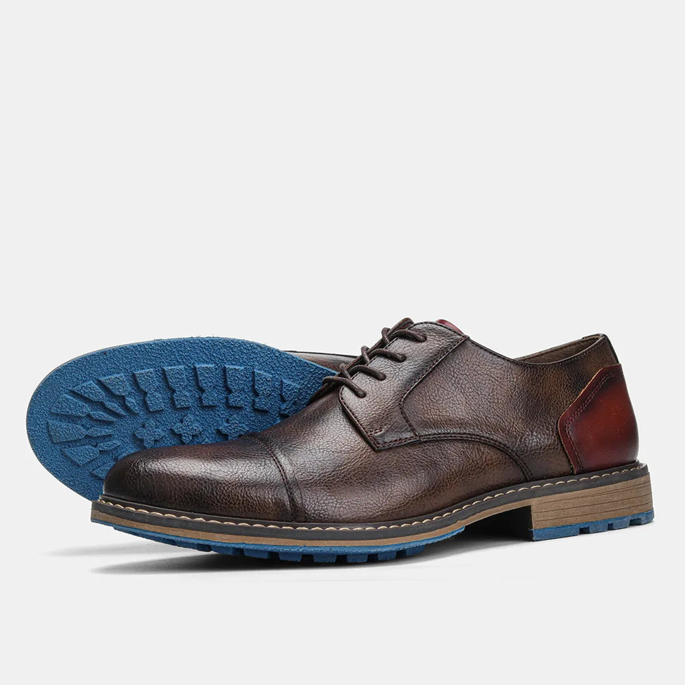 Men's Formal Shoes British Retro Brogue Shoes Mens Casual Business Leather Oxfords Men Office Dress Shoe Flats