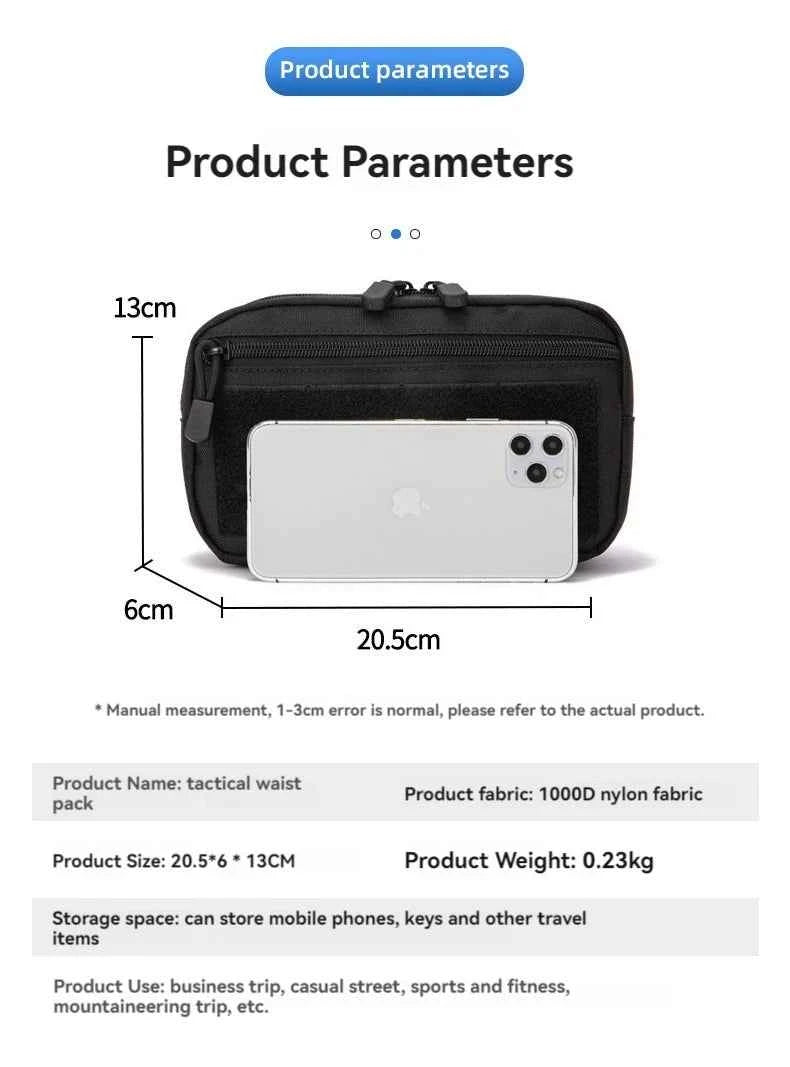 EDC Molle Tactical Pouch Waist Pack Compact Utility Pouches Waist Belt Bag Medical Bags Phone Case Hunting Accessories