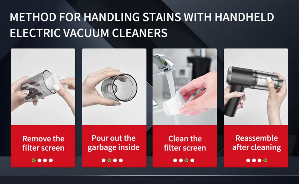 Handheld Vacuum Cordless High Power 15000PA Compressed Air Dust Collector Mini Portable Car Vacuum Cleaner Hairdryer