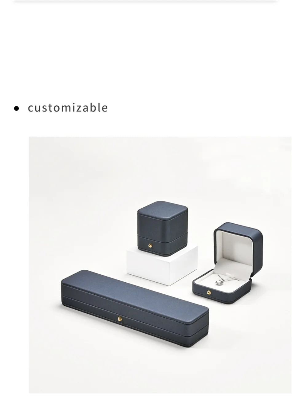 WoodTen Ring Jewelry Box PU Leather Jewelry Organizer Ring Earring Box Necklace Pendant Box Proposal Engagement Wedding Gift Box