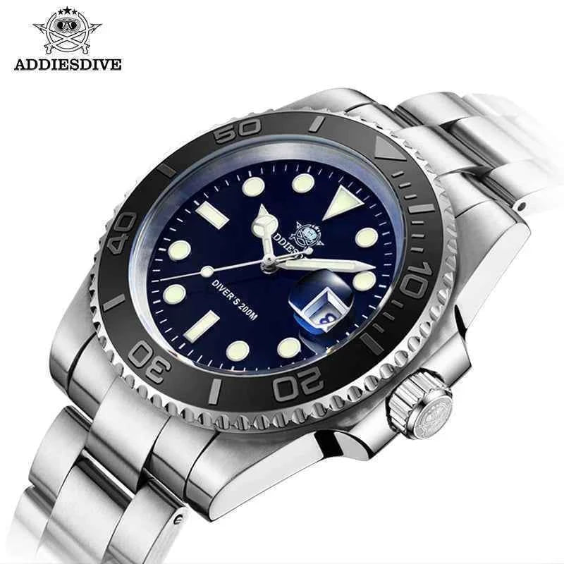 ADDIESDIVE New Luxury Men's Watch Stainless Steel BGW9 Super Luminous Quartz Men's Watch Diver 200m Men Analog Watches MY-H3C
