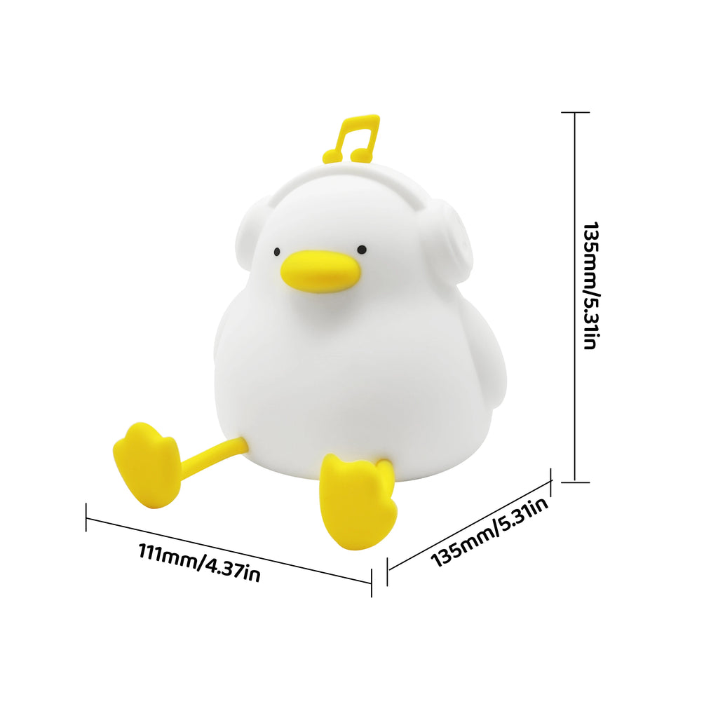LED Night Light Cute Duck Cartoon Animals Silicone Lamp for Children Kid Touch Sensor Timing USB Rechargeable for Birthday Gifts