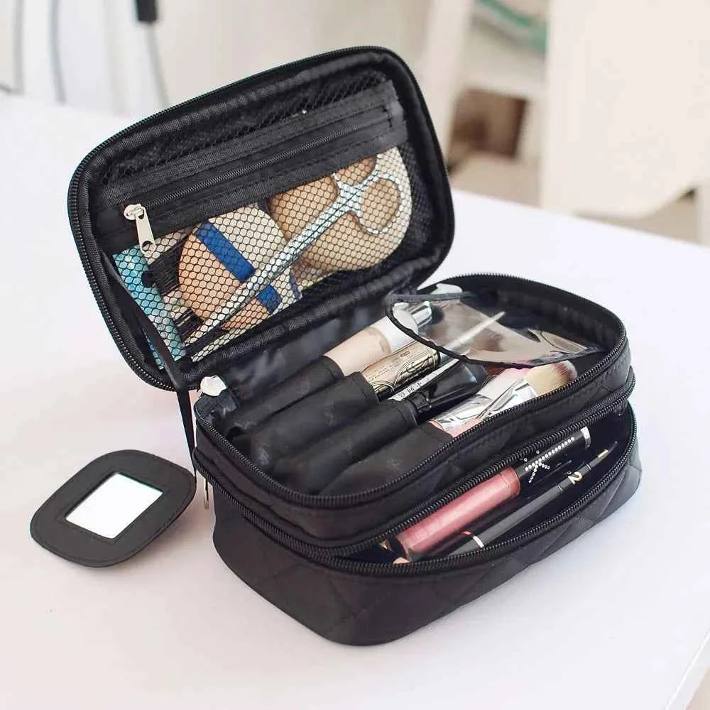 Women's cosmetic bag Double layer Waterproof makeup bag travel essentials organizer large capacity Multifunction toiletry bag