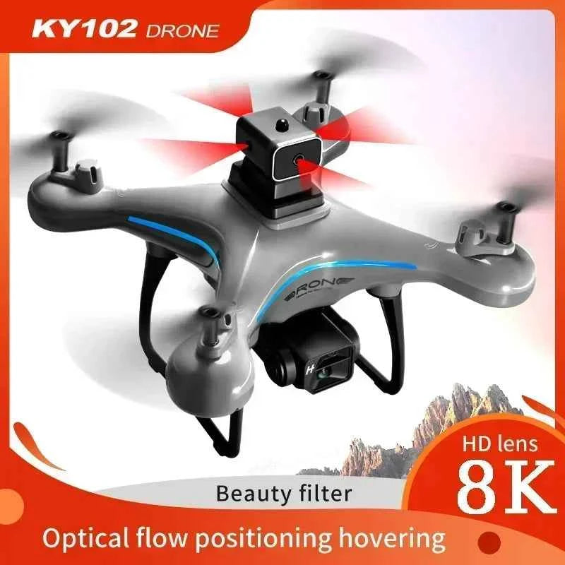 KY102 8K Drone with Dual Camera - Professional 360° Quadcopter, Obstacle Avoidance & Optical Flow Technology - Value Vault Club