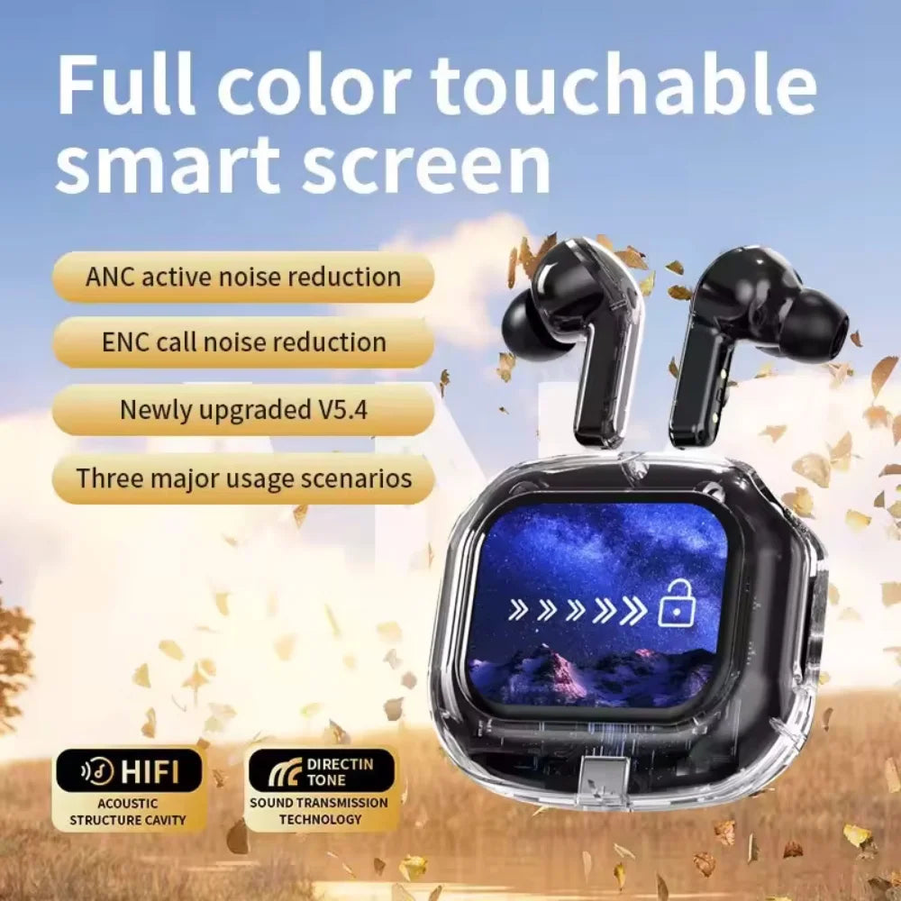 TWS Bluetooth Earbuds With LCD Screen And Noise Cancellation