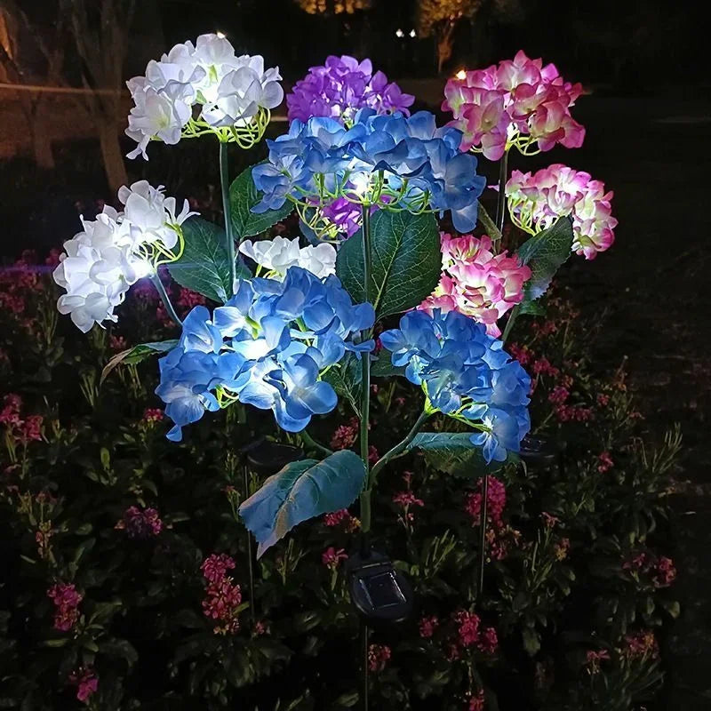 Solar Lights Outdoor Garden Light Waterproof Solar Garden Lights with Hydrangea Flower Lights LED Solar Powered Landscape Lights