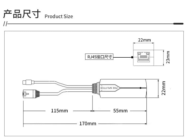 100Mbps 48V To 5V POE Splitter Standard Isolated Type-C USB Power Supply Module POE Splitter
