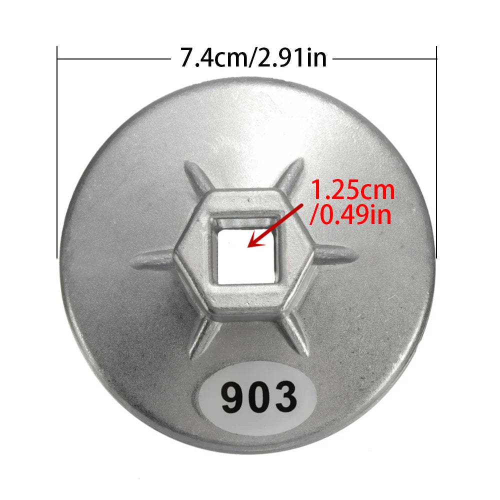 Auto Oil Filter Socket Wrench 903 74MM Aluminum General Purpose 14 Auto Filter Removal Tool Auto Repair Accessories Tool