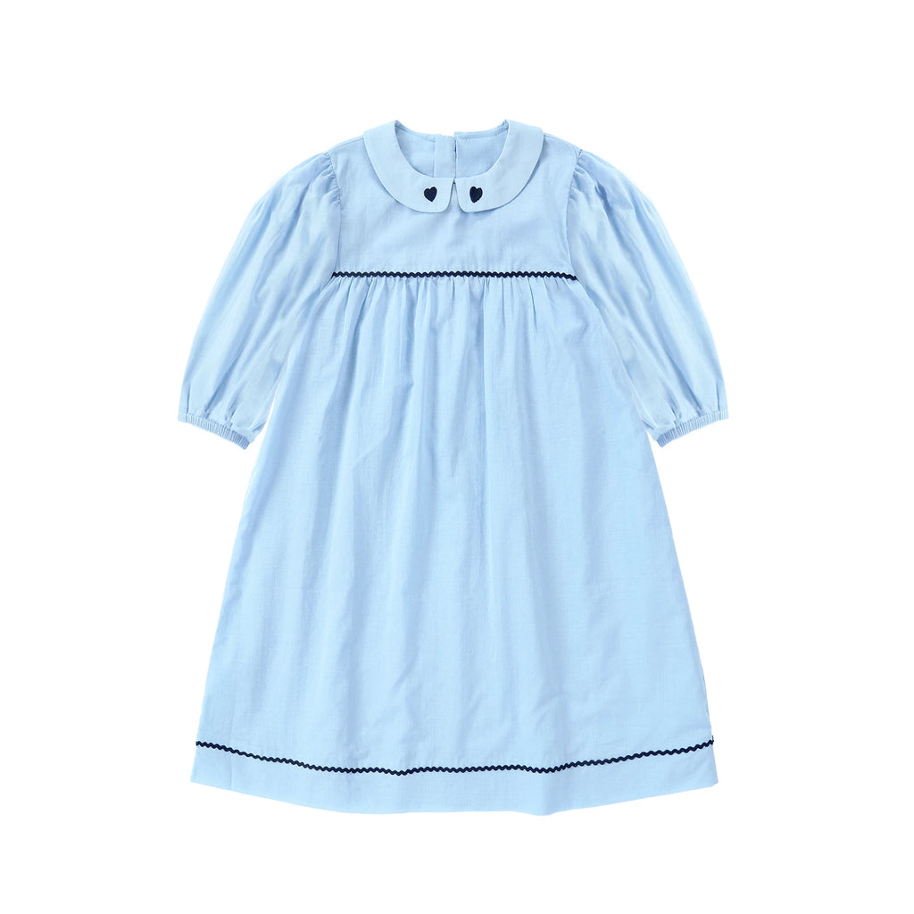 AP Barcelona Blue Collection Girls Dress Embroidery Brothers Sisters Family Matching Clothing Boys Plaid Set Knit Top