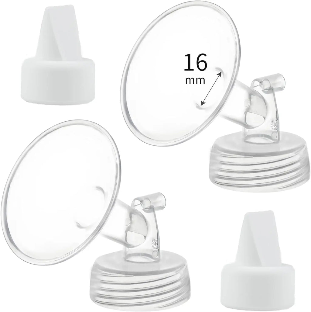 2 Flange and 2 Duckbill Valve Compatible with Spectra S1 S2 9 Plus Pump, Replacement Breast Pump Accessories