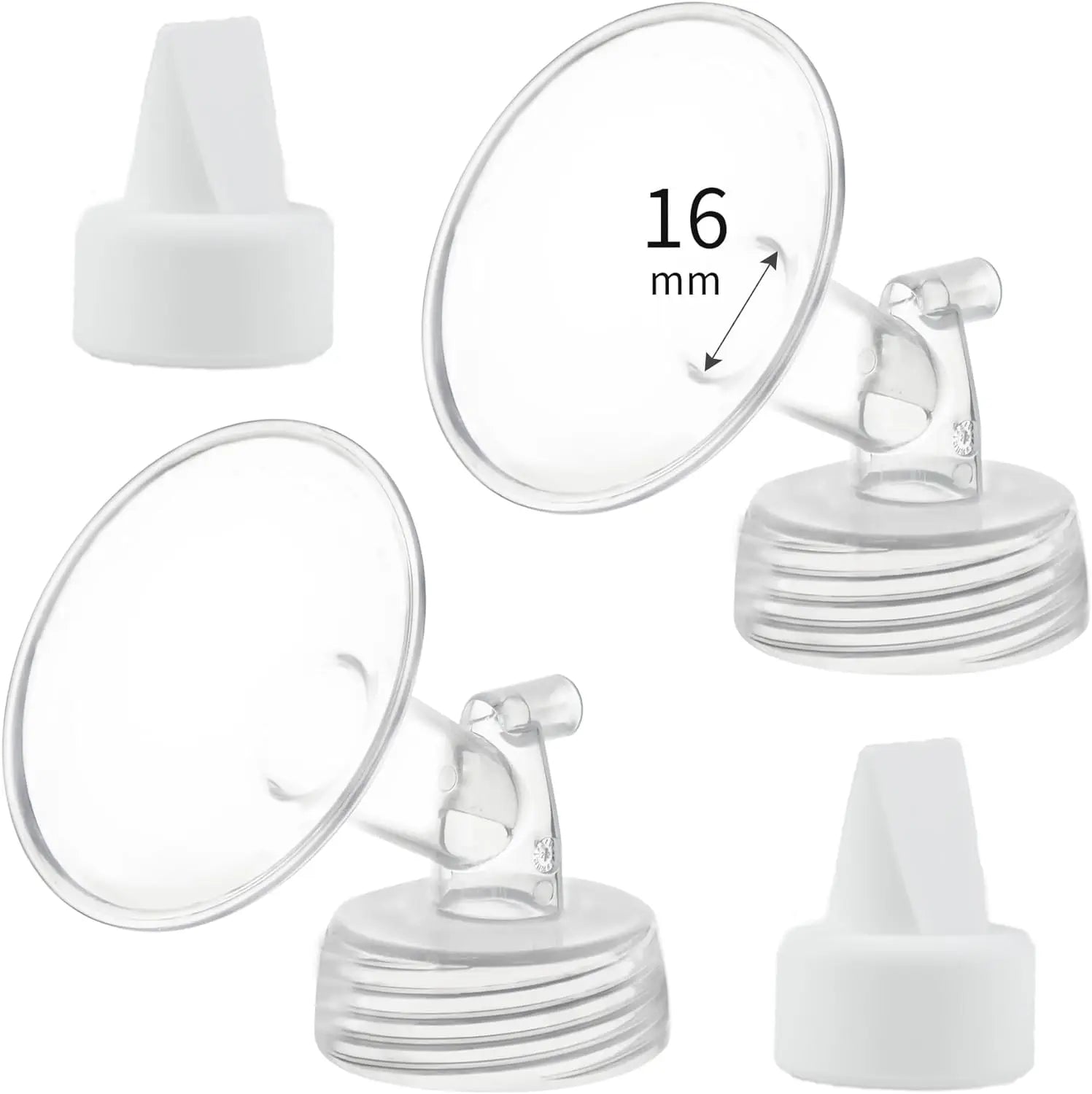 2 Flange and 2 Duckbill Valve Compatible with Spectra S1 S2 9 Plus Pump, Replacement Breast Pump Accessories