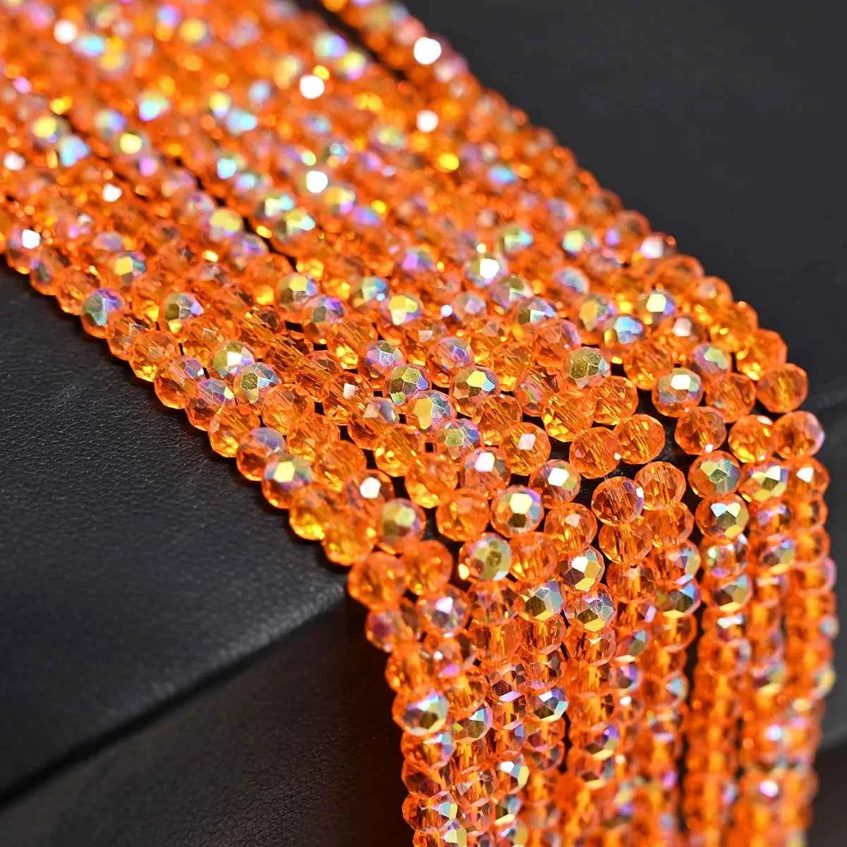 1 Strand 4MM Artificial Crystal Glass Beads Round AB Clear Faceted Loose Spacer Bead for Jewelry Making DIY Bracelet Necklace