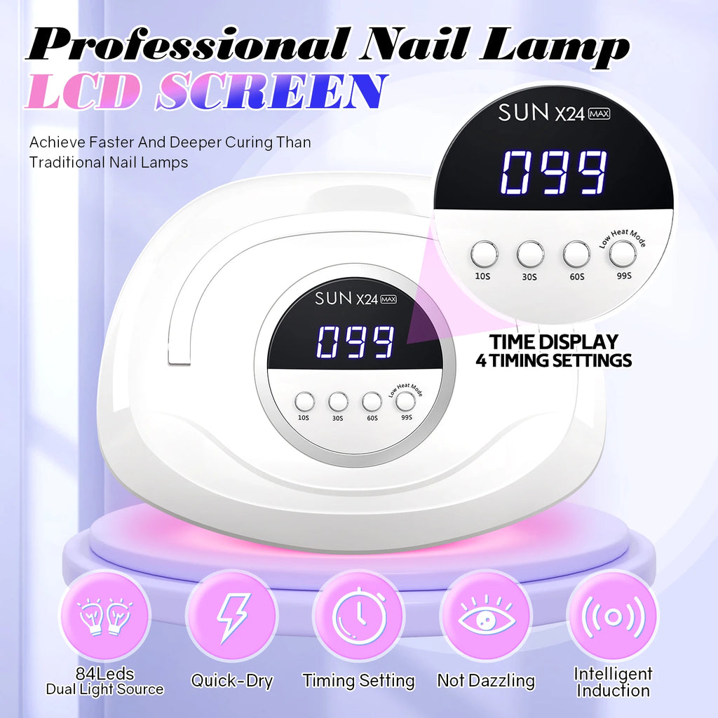 380W UV LED Nail Drying Lamp Professional UV Nail Lamp for Fast Curing Gel 84LEDS Gel Polish Drying Lamp With Lntelligent Sensor