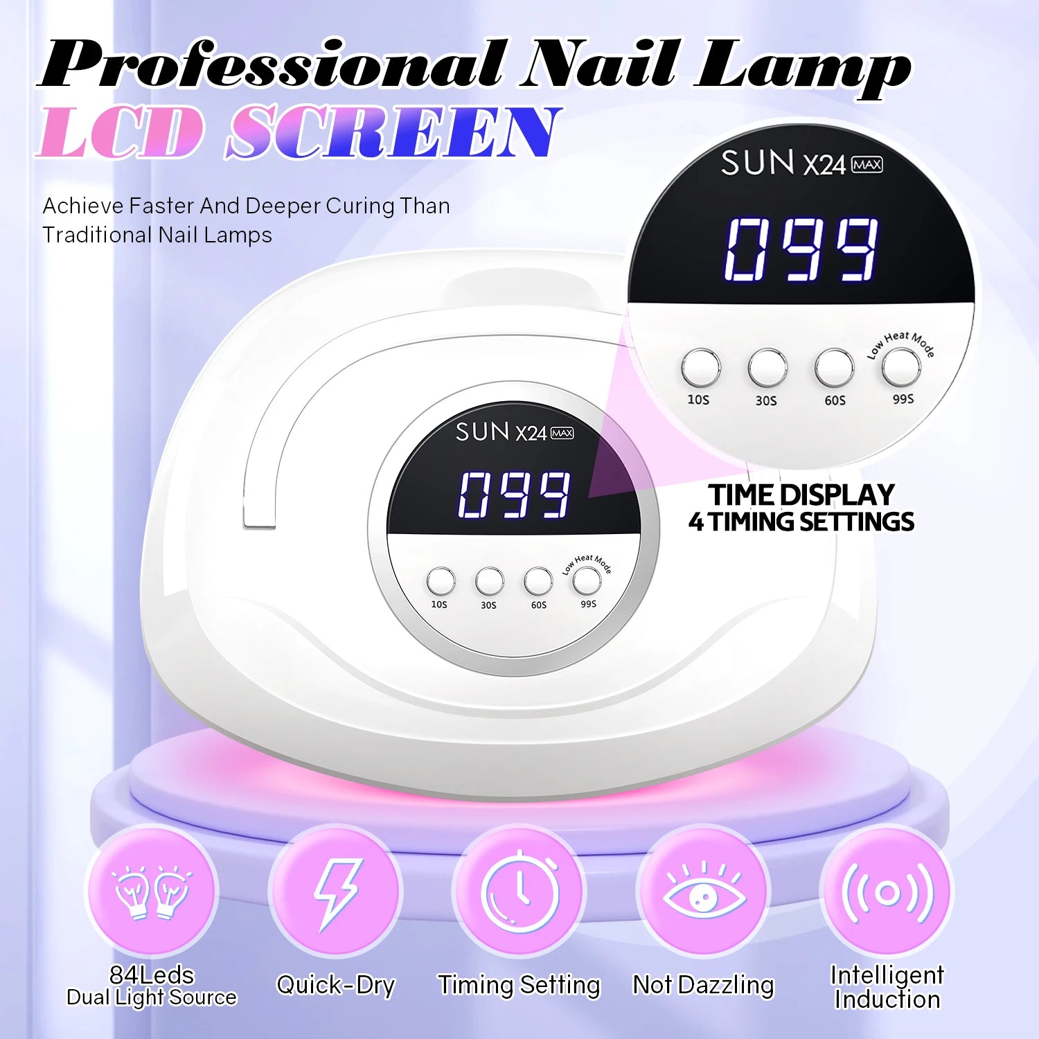 380W UV LED Nail Drying Lamp Professional UV Nail Lamp for Fast Curing Gel 84LEDS Gel Polish Drying Lamp With Lntelligent Sensor