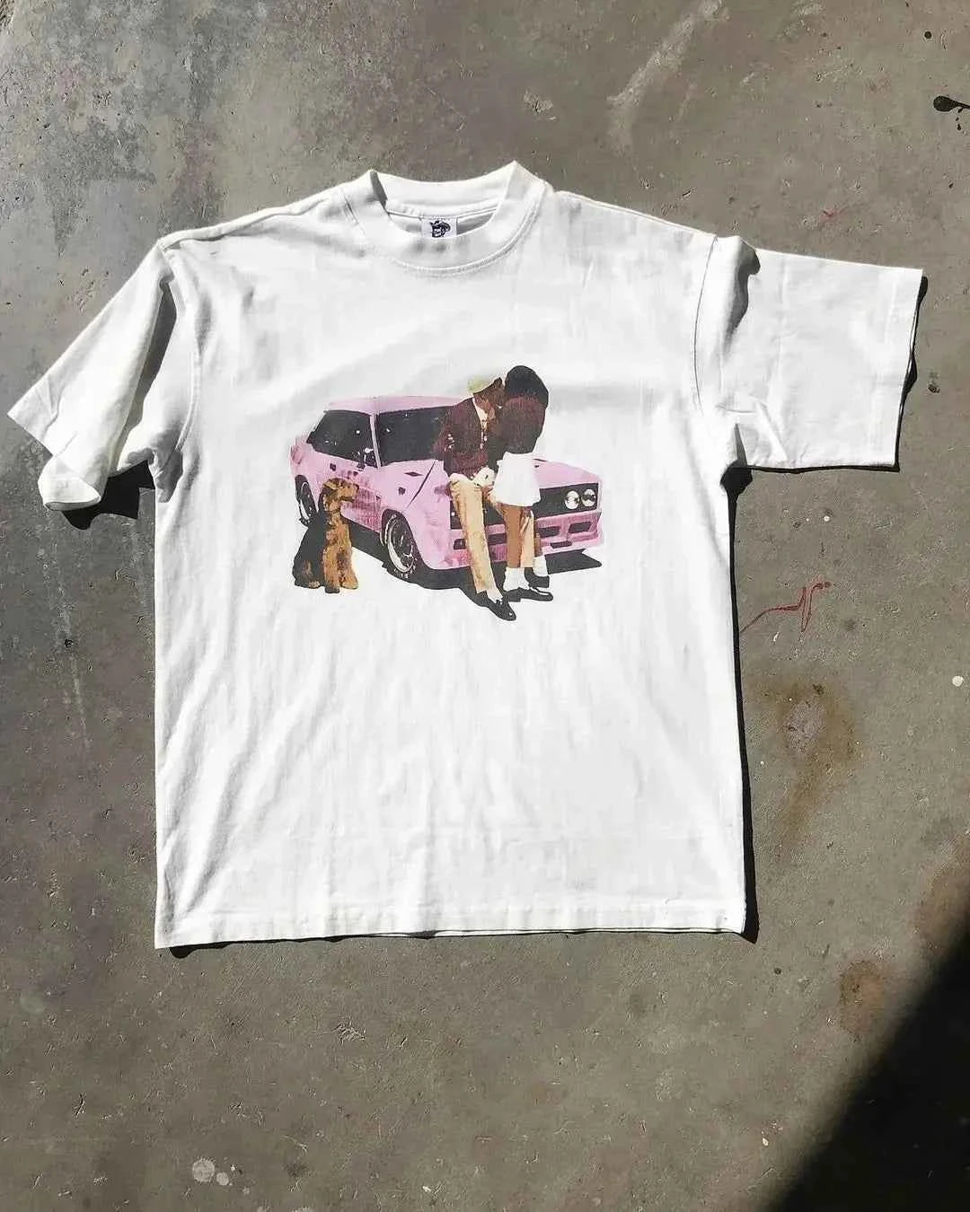 Y2K Kawaii Oversized T-Shirt Men Women Cotton Retro Print Loose Fit Funny Graphic Tee Unisex Matching Summer Trendy Streetwear