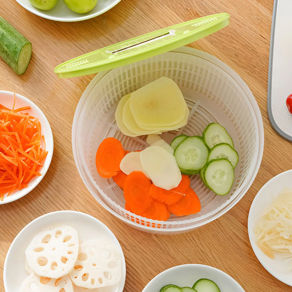 Home Vegetable Dehydrator Two-in-One Dehydrator and Cutter with Drain Basket Fruit Dehydration Basket Kitchen Gadget Home Use