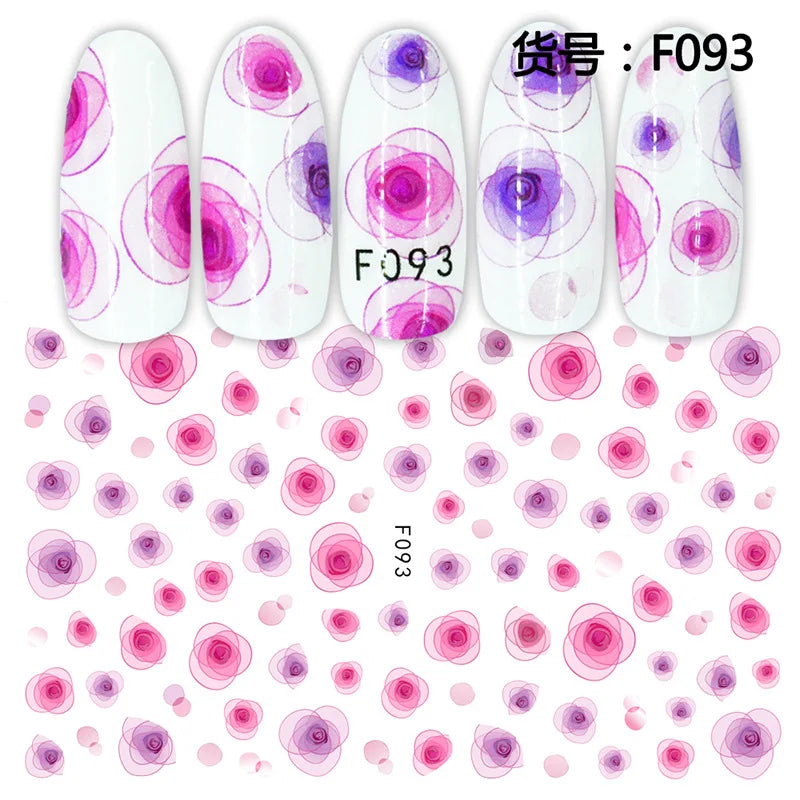 3D Dandelion Peach Blossom Maple Leaf Nail Sticker Nail Art Decoration Color Flower Nail Decal Nail Art Supplies Nail Parts