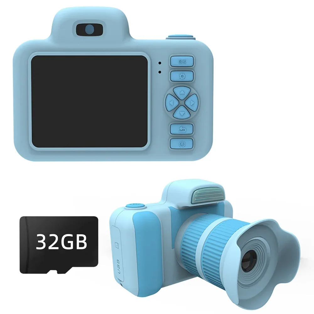 Kids Camera Toys Flash 1080P Photo Video Mini Camera 2.0 Inch Screen Long Lens Zoom Child Digital Camera Birthday Festvial Gifts