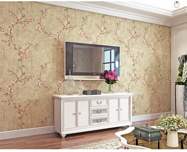 Home Improvement Wall Painting Wallpaper Contact Paper Bedroom Living Room 3D Floral Wall Papers home decor papel de parede