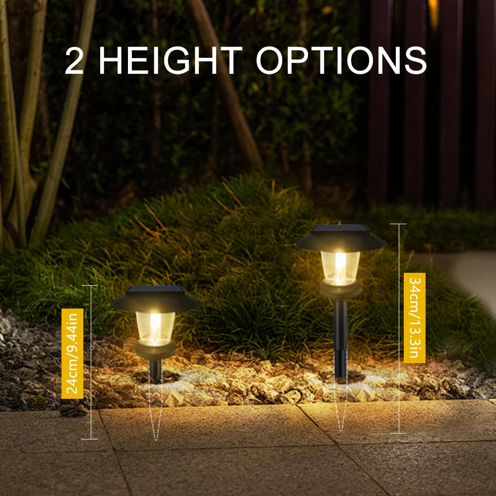 LED Bright Solar Landscape Pathway Lighting Outdoor Waterproof 3 Modes Solar Garden Lights for Yard Path Walkway Lawn Decoration