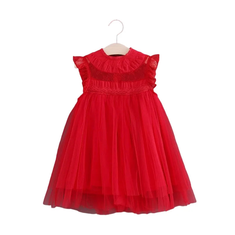Bohemia Summer Dress For Girls Tulle Lace Sleeveless Princess Flower Girls Wedding Birthday Ball Gown Party Dresses Clothes