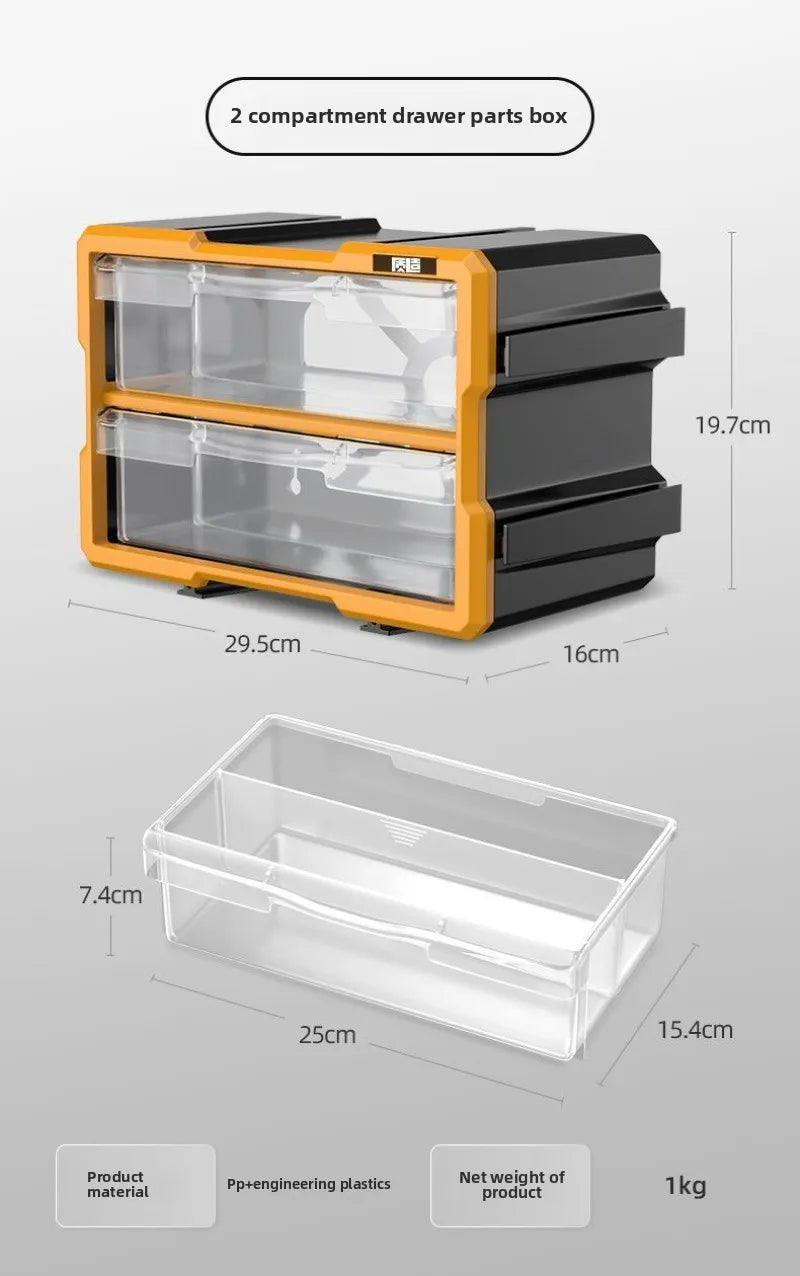 Hardware Toolbox Hanging Design Tool Parts Box Drawer-type Classification Storage Box Sturdy and Durable Tools Packaging